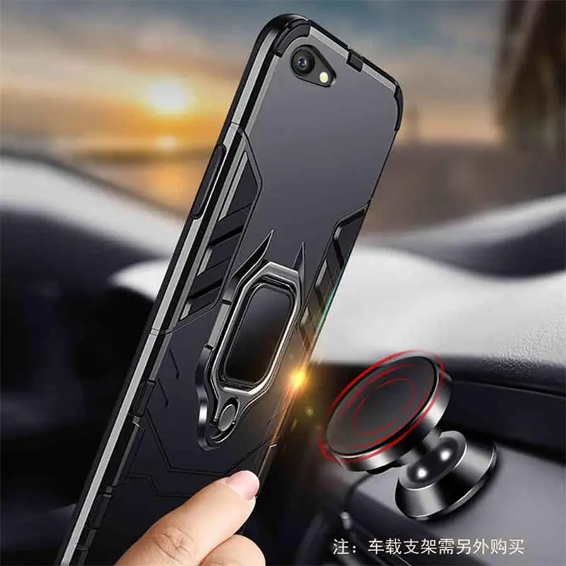 

Shockproof Armor Case For Vivo Y81 With Car Holder Soft Silicone TPU+PC Back Cover Accessory On Vivo Y 81 / Vivo Y81 Bumper