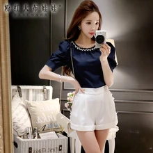 dabuwawa 2016 black white summer new fashionable big sizes buttons leisure women shorts pink doll