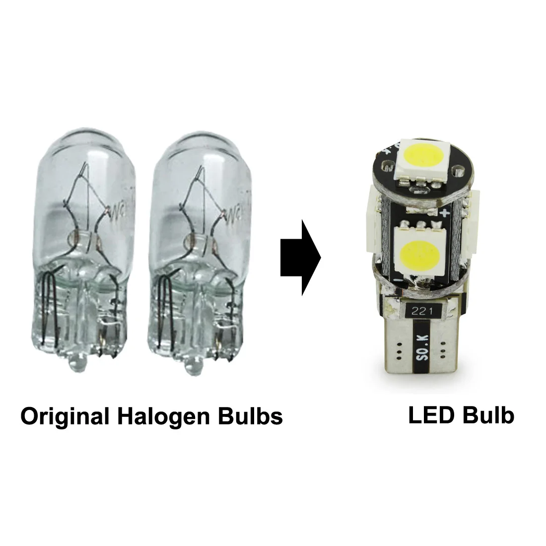 10 шт. Автомобильные светодиодные лампы T10 Canbus 5 SMD 5050 194 без ошибок|Сигнальная