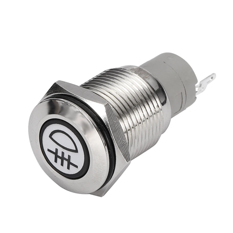 

12V 3A 16MM Car LED illuminated Metal Hazzard Push Button Switch Blu-ray Rear Front Fog Light Spot Light Button Switch