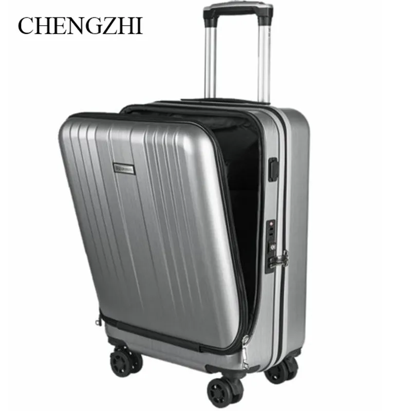 CHENGZHI 2" дюймов многофункциональная мужские деловые spinner ноутбука чемодан тележки для багажа женщин каюта чемодан на колесах