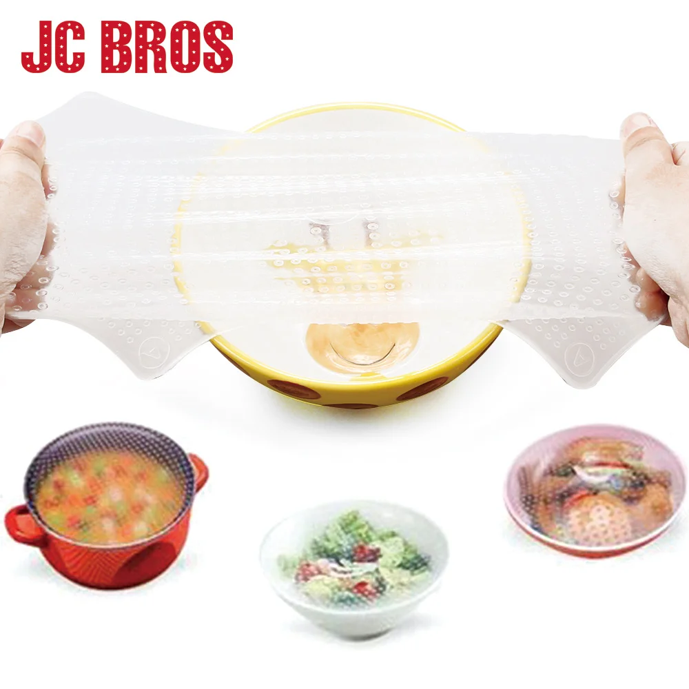 

3Pcs/set Silicone Food Wrap Seal Cover Stretch Cling Film Fresh Keep Silicone Mat Cover Food Stretch Cover Placemat Kitchen TooL