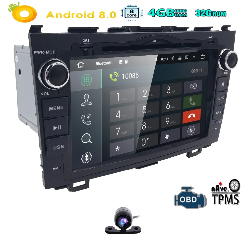 Flash Deal Android 8.0 HD 1024*600 Car DVD Player Radio For Honda CRV 2007 2008 2009 2010 2011 4G WIFI GPS Navigation Head Unit 2 din 2GRAM 4