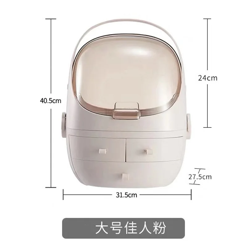 Pink L Round ZYJ прозрачный косметический ящик для хранения, чехол, съемная косметичка, для ванной комнаты, для ухода за кожей, ящик, органайзер, контейнер, посылка - Цвет: Pink L Round
