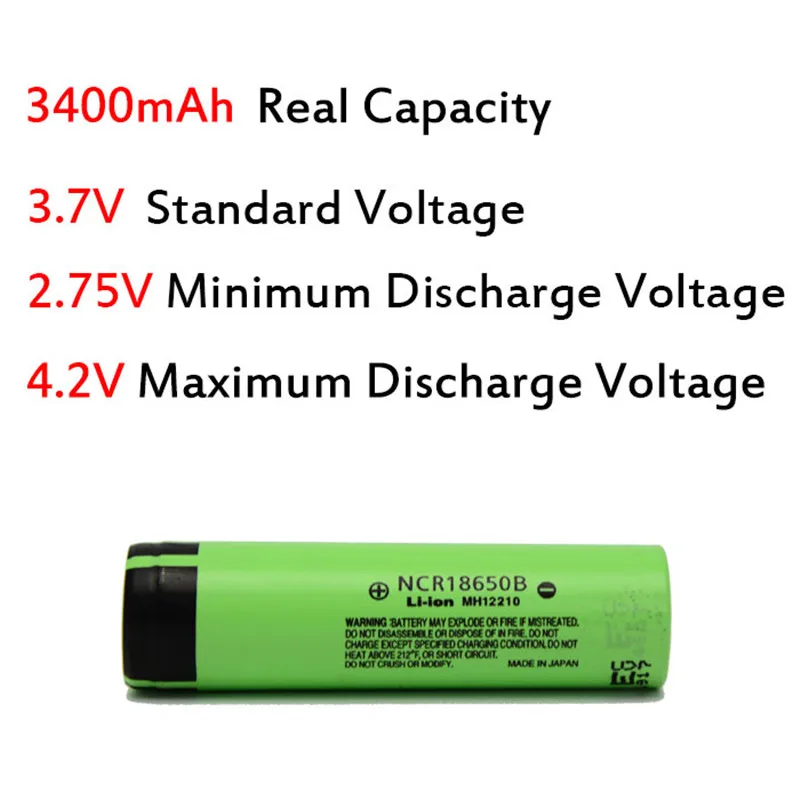 4 шт. KingWei 3400mAh 18650 аккумуляторная батарея 3,7 v литий-ионные аккумуляторы для Panasonic NCR18650B