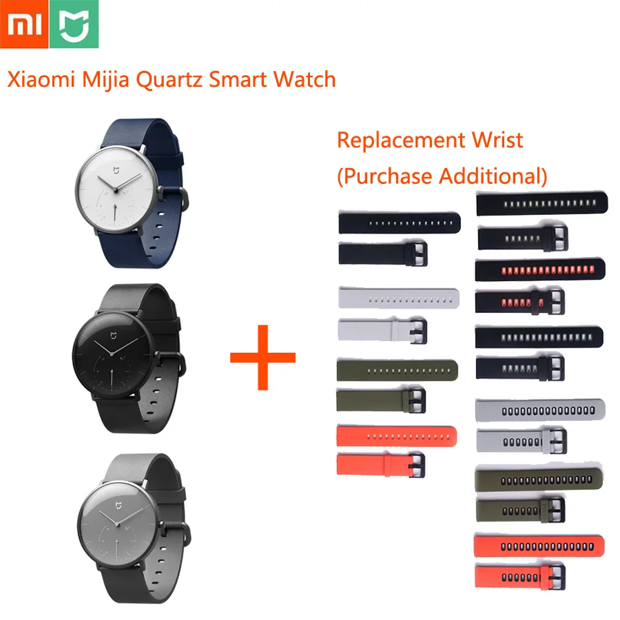 

Orignal Xiaomi Mijia Quartz Smart Watch Mi Smartwatch Life Waterproof Automatic Calibration Time Men Women Ios Android Watches