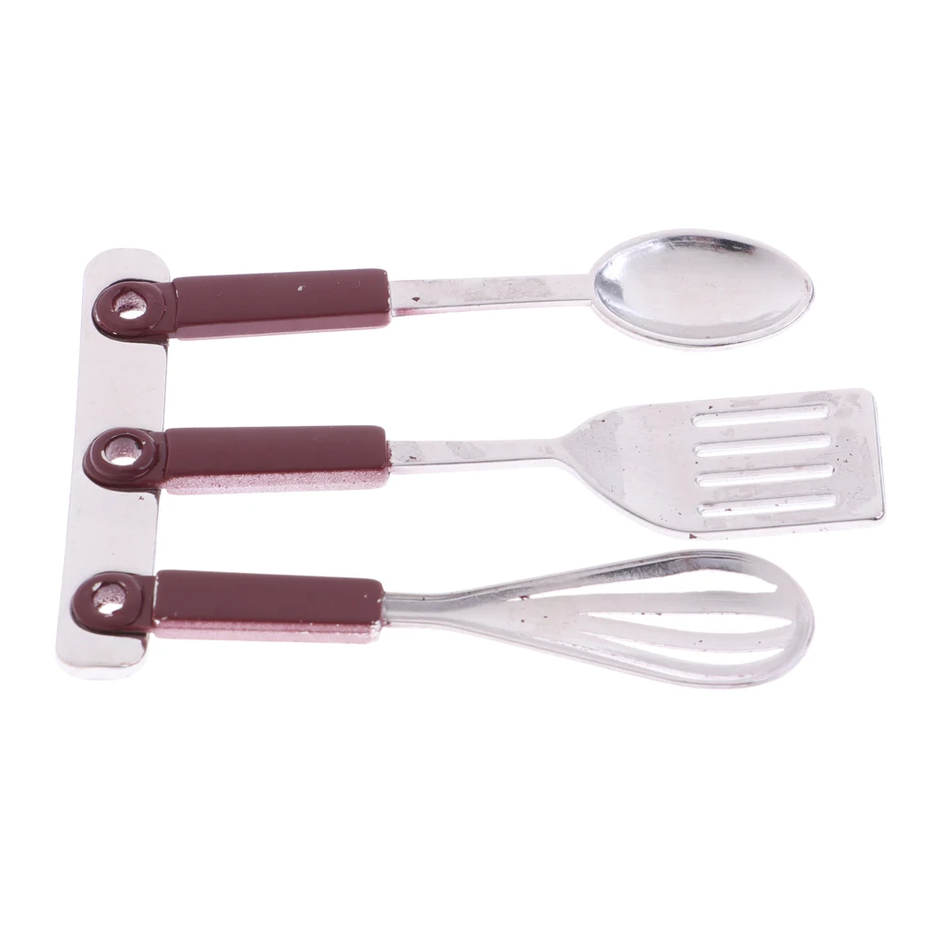 1/12 Scale Metal Eggbeater Fork Scoop Kitchenware Dollhouse Miniature Kitchen Accessories