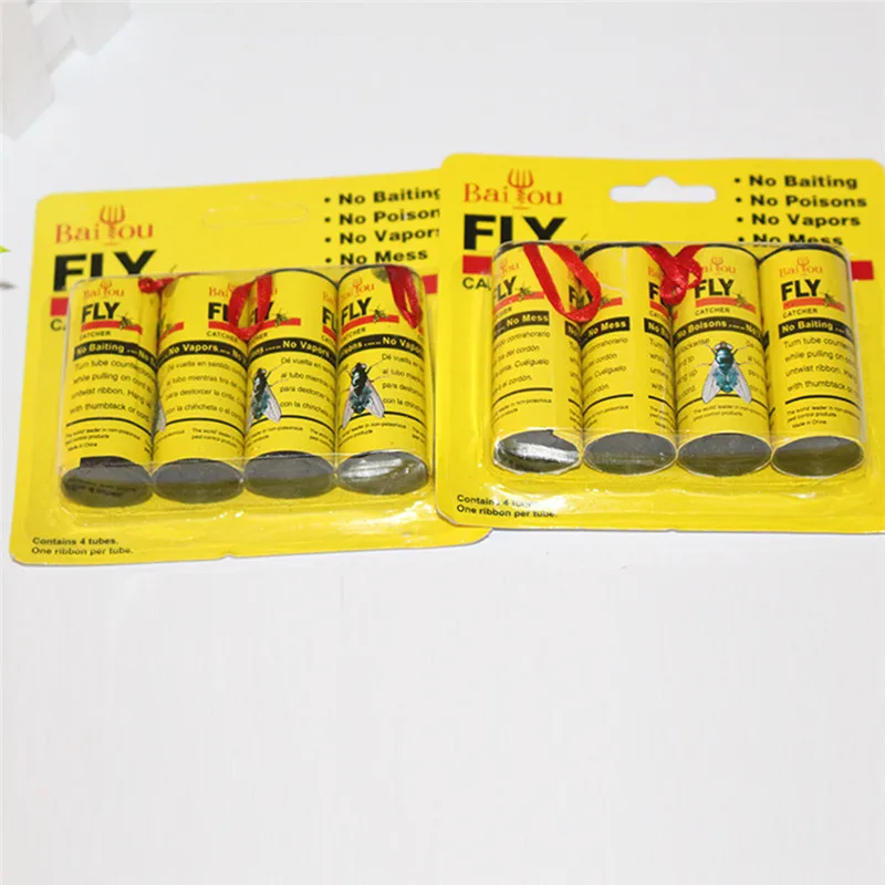 

4 Rolls Home Glue Paper Sticky Fly Paper Eliminate Flies Insect Bug Catcher Trap Fly Bug Mosquito Killer Buzz Fly Trap Device