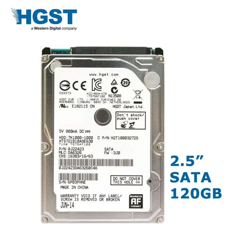 

HGST 120GB 2.5" SATA 5400RPM-7200RPM Internal Hard Disk Drive for Laptop Notebook disco duro interno