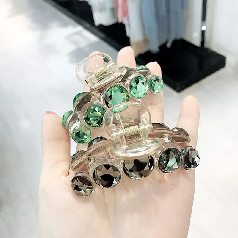 

Exquisite Mirror Crystal Hair Accessories for Girls Elegance Hair Claws Cycle Shaped Hairpin Handmade Women Hair Clips Headdress