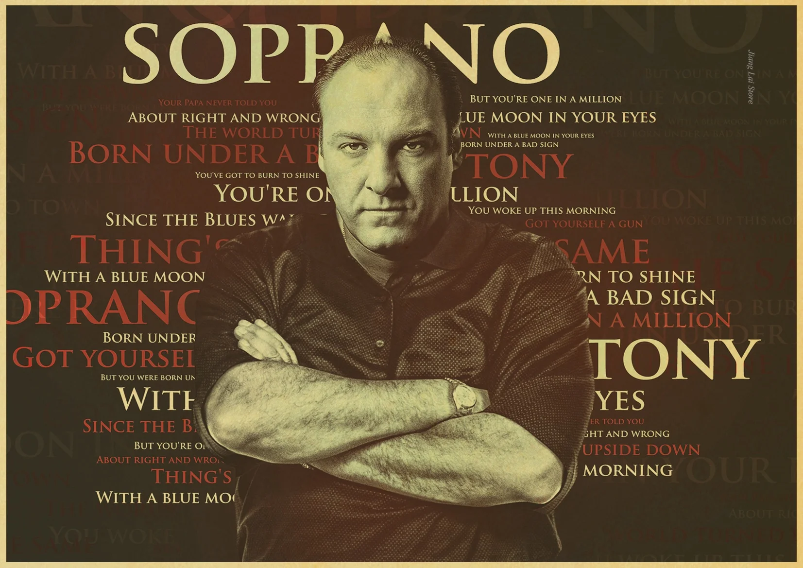 James Gandolfini Sopranos винтажный бумажный плакат настенная живопись украшение дома 42X30 см 30X21 см