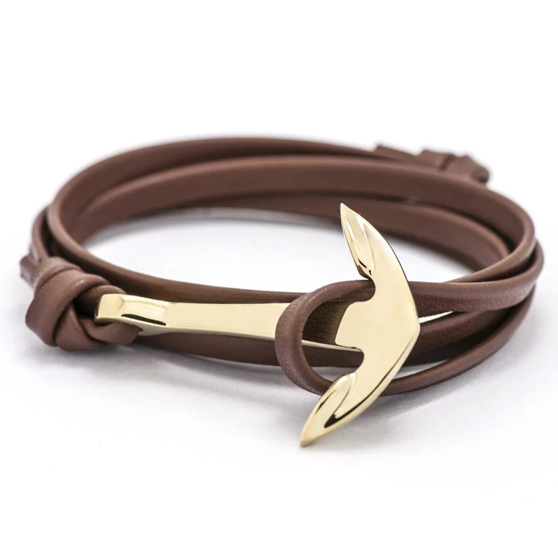 Europe type style leather anchor bracelet adorn article Tom hope charm bracelet men women jewelry