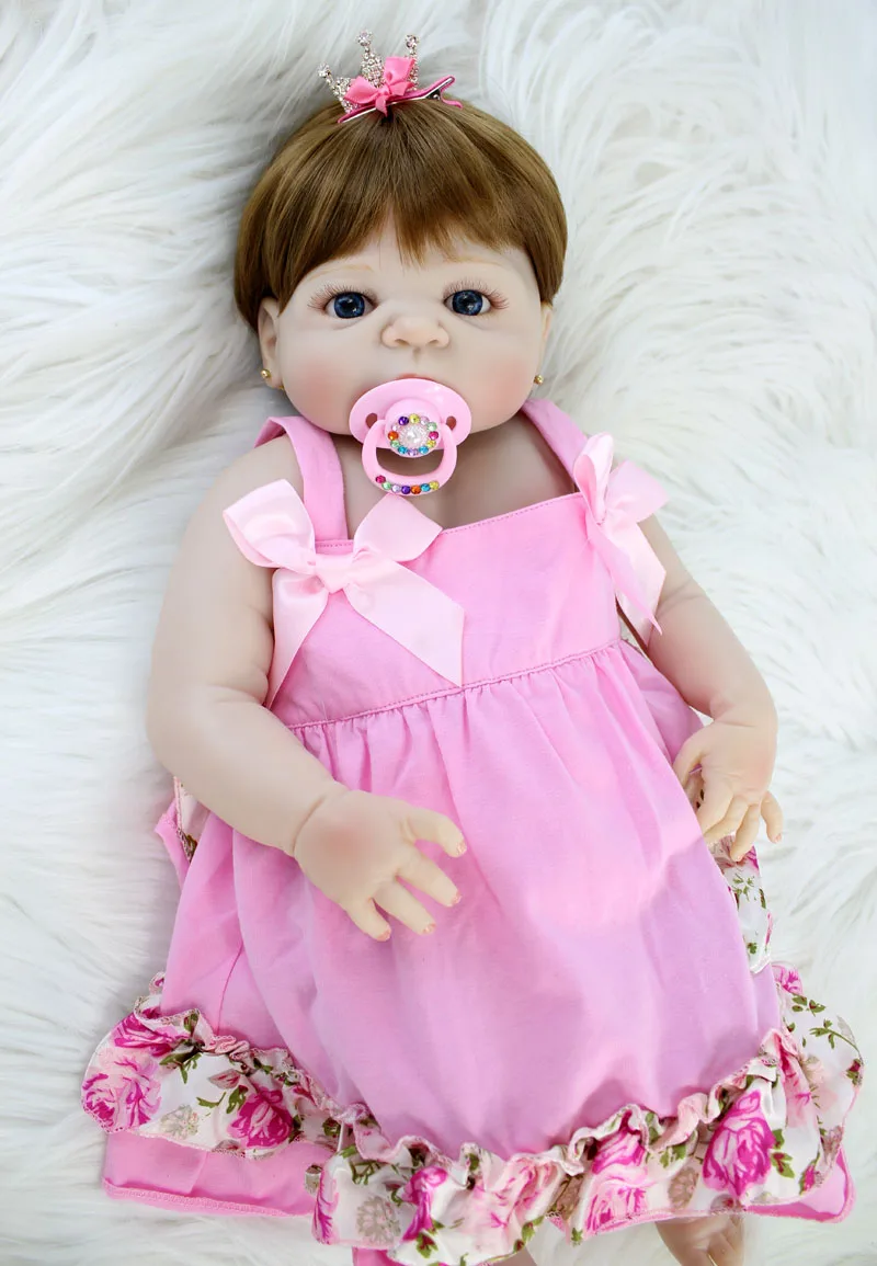 BZDOLL, 22 дюйма, полностью силиконовые куклы для новорожденных, реалистичные куклы для принцесс, Реборн, девочка, живая, Bebe Boneca, игрушки, водонепроницаемый корпус