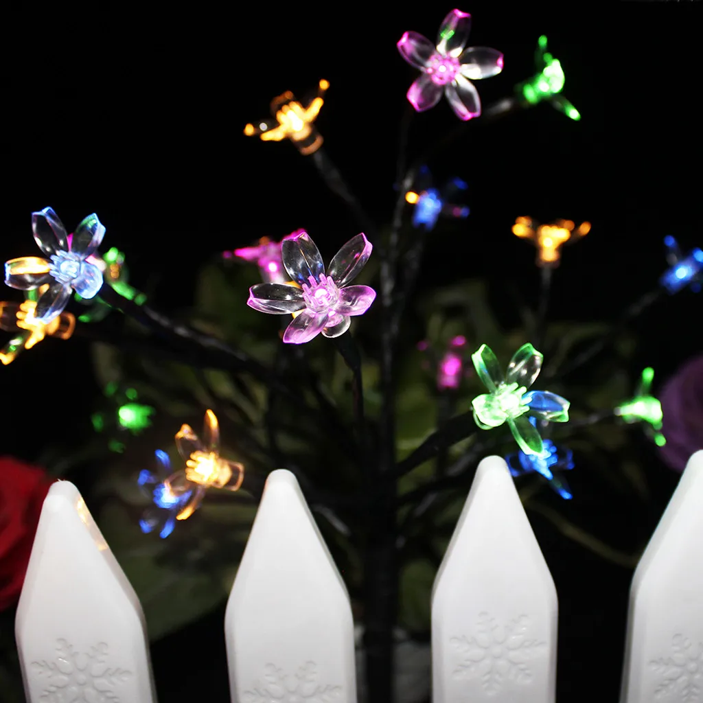 Романтический светодиодный Настольный светильник в виде дерева бонсаи с цветком вишни, праздничный свет для дома, вечерние свадебные лампы для украшения в помещении# W