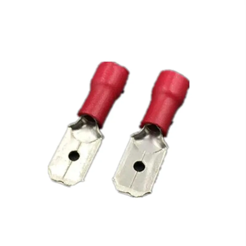 100pcs MDD1.25 250 male Insulated Spade Quick Connector Terminals Crimp