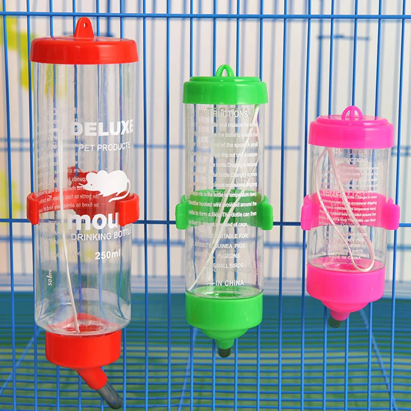 3 Size 80ml 125ml 250ml Cage Hanging Plastic Stainless Steel Guinea Pig