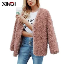 XIKOI повседневное меховое пальто из искусственного меха Женское пальто из искусственного меха женское короткое пальто зимняя одежда цветное меховое уличное пальто