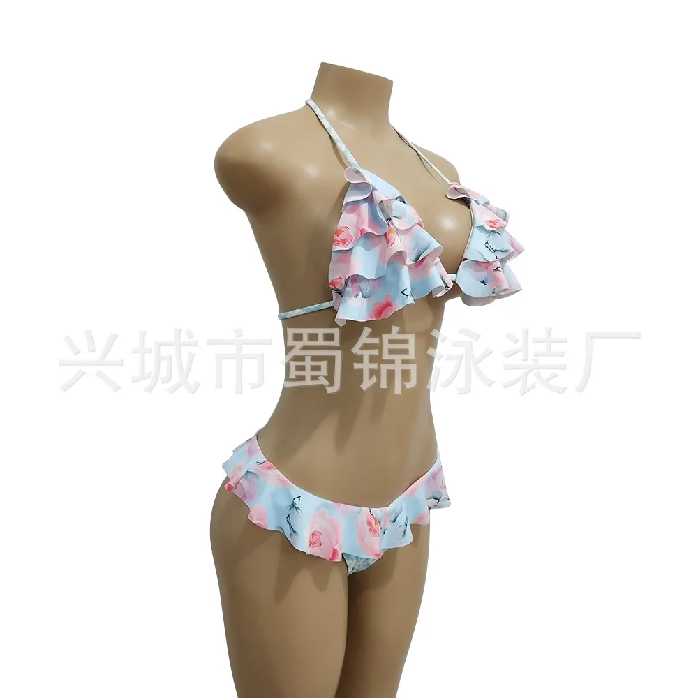 Женский купальник 2019 бикини купальники бикини Maillot Femme Badpak Preface новые Falbala связать сексуальное пятно полиэстер печать
