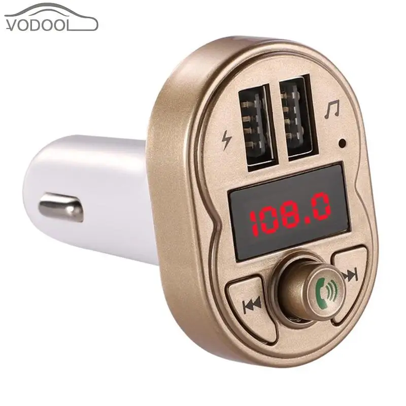 5 цветов V4.1 5 Вт FM передатчик Bluetooth гарнитура для авто беспроводной fm-модулятор громкой связи Bluetooth автомобильный комплект MP3-плеер USB Зарядное устройство - Название цвета: Gold