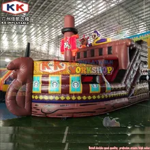 KK фабрика гигантский надувной пиратский корабль сухая горка, Детская забавная парк надувные замки с горкой комбо
