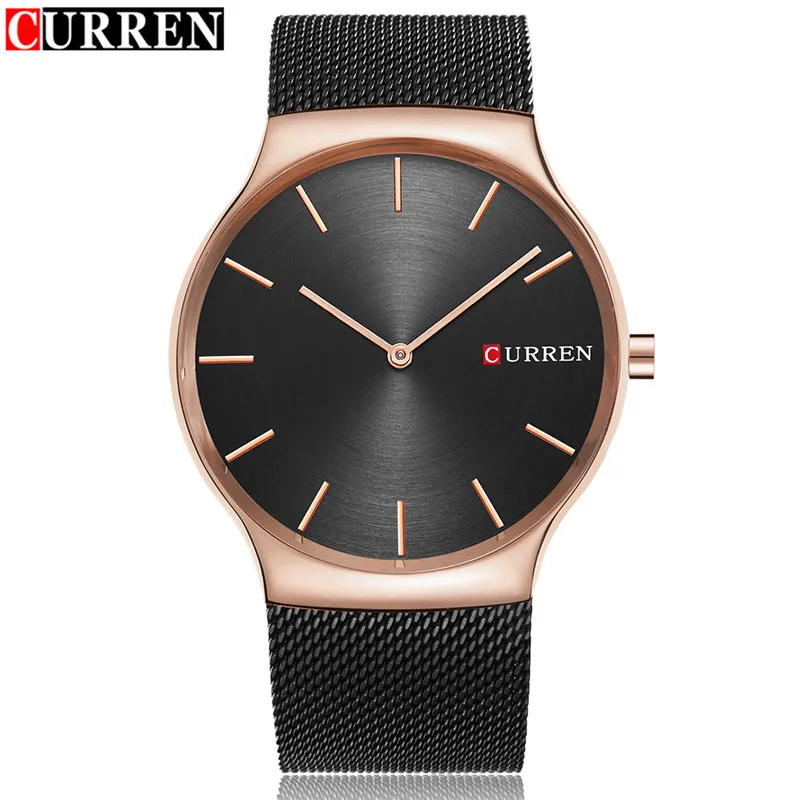 

Top Famous Brand Men Metal Strap Watch Curren Brand Stainless Steel Wristwatches Simple Men Quartz Watches Minimal montre homme