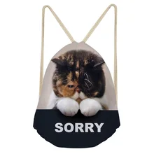 ThiKin Kawaii Cat Pet напечатаны повседневные женские мешки с Кулиской 3D Собака женские и мужские рюкзаки Softback хранение студентов рюкзаки