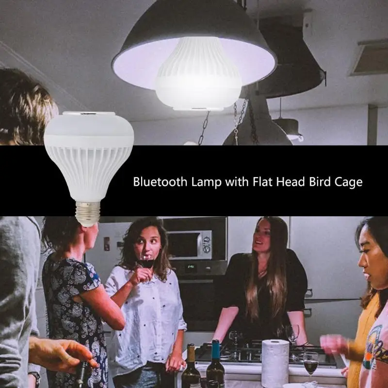 

Smart E27 Speaker LED Bulb Light 12W Music Playing Dimmable Wireless Led Lamp with 24 Keys Remote Control