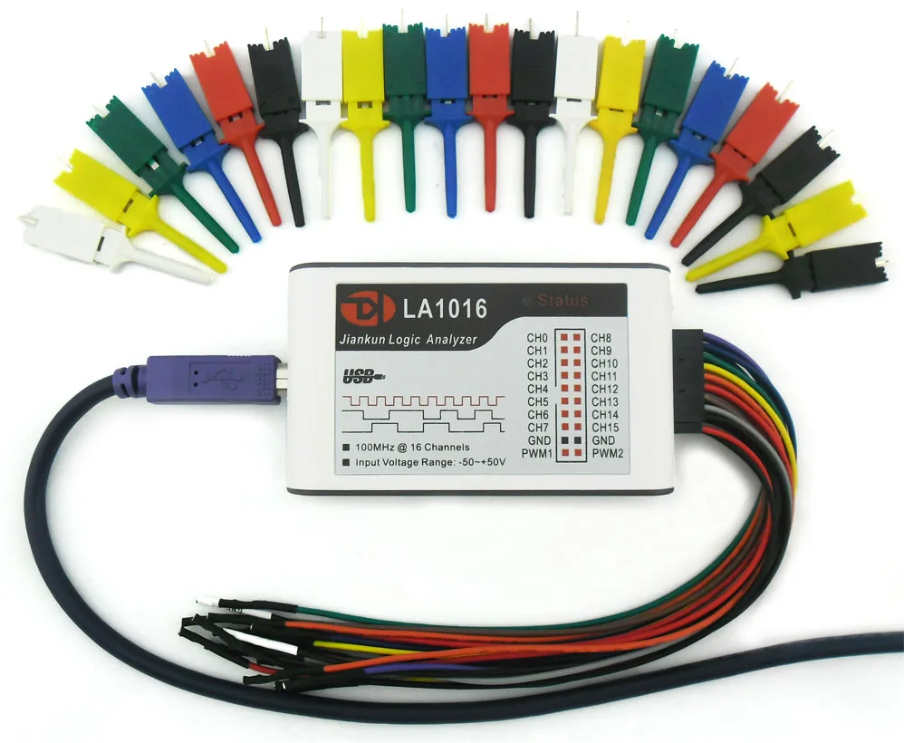 Kingst LA1016 USB логический анализатор 100M Максимальная скорость выборки 16 каналов 10B