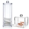 Acrylic Cotton Swab Organizer Box Portable Round Container Storage Case Make up Cotton & Pad Box For Home Hotel Office 2