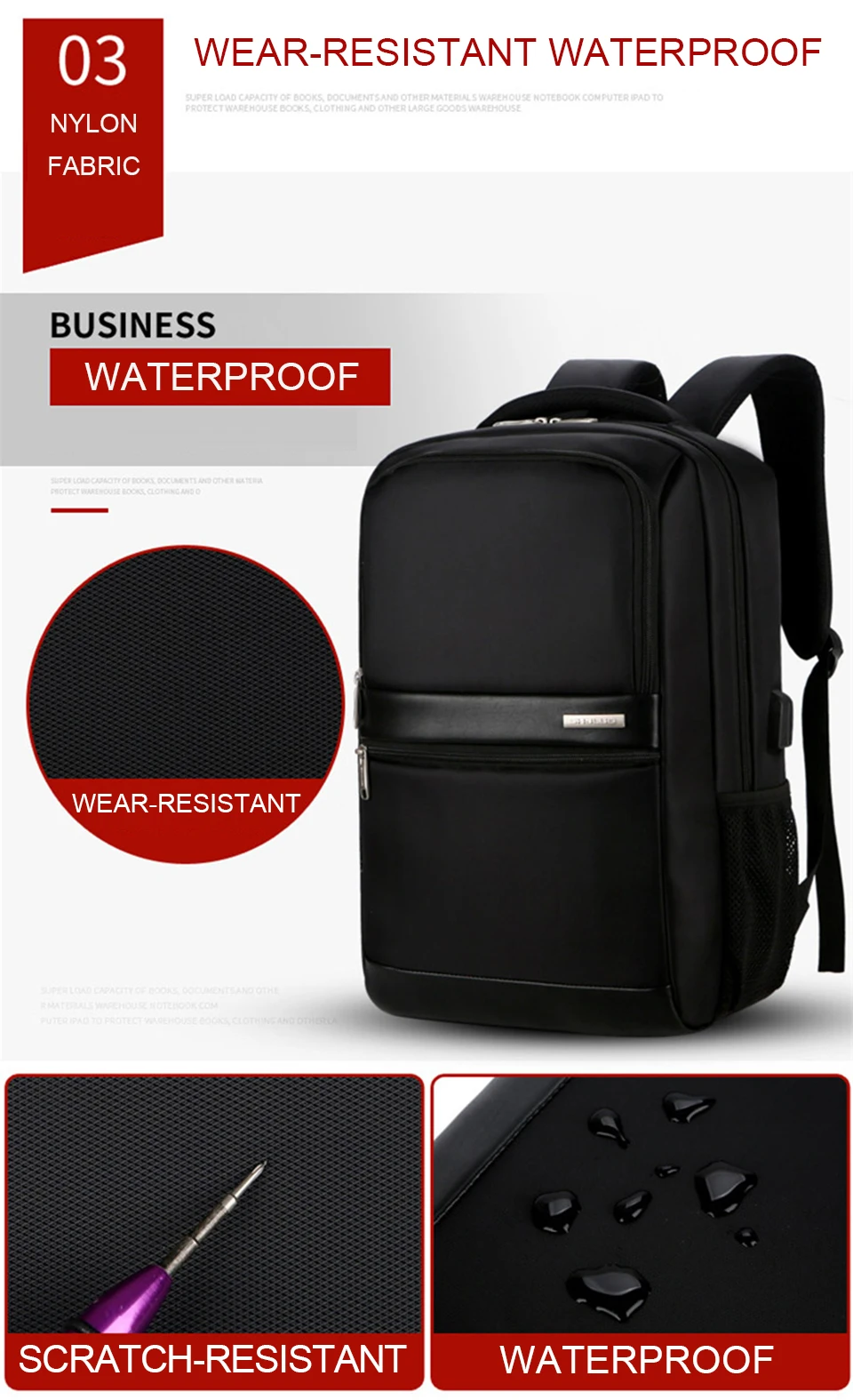 Fashion Backpacks 15.6 Inch Laptop Backpack Notebook Business Travel Mens Bagpack Waterproof Male USB Charging Music Women Bags (6)