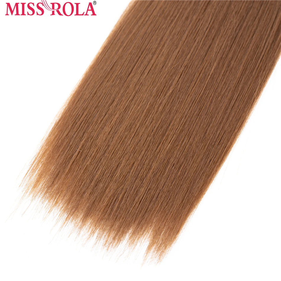 Miss Rola Synthetic Straight Hair Weft Ombre Colored Hair 8-14inch 4 + 1pcs/Pack 200g T1B/30 Weaving Bundles With Free Closure hair extensions