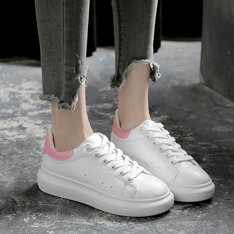 

2018 Fashion Spring New Designer Wedges White Shoes Female Platform Sneakers Women Tenis Feminino Casual Female Shoes Woman