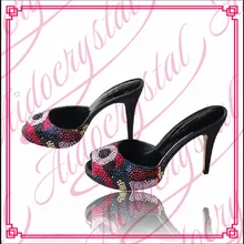 Aidocrystal Size 35-41 New 2016 Summer Fashion Women crystal Cut-outs High Heel Sandals Ladies Party Shoes Woman Beach Slides