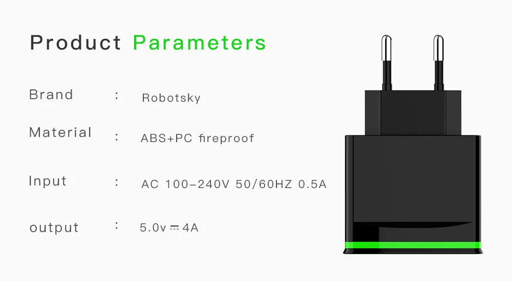 Bakeey, 4USB порт, зарядное устройство для телефона, адаптер с европейской вилкой, настенная зарядка QC3.0, быстрая зарядка, 4А, USB зарядное устройство для samsung, для iPhone, Xiaomi, huawei