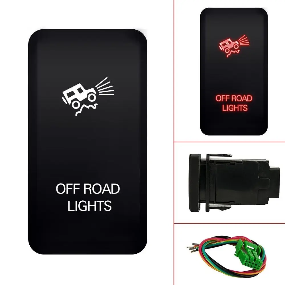 

12V Push Switch Red LED Light Off Road For Toyota Tacoma 2005-2011 06 07 08 2009