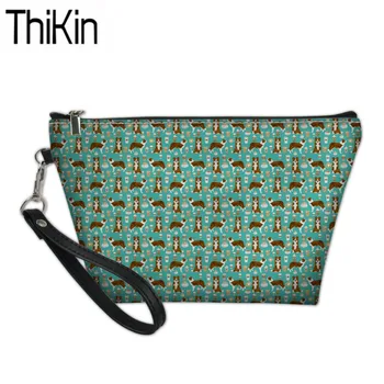 

THIKIN Women's Cosmetic Cases Border Collie Printing Make Up Bags Ladies Travel Toiletry Bag for Females Portable Wash Kit Bags