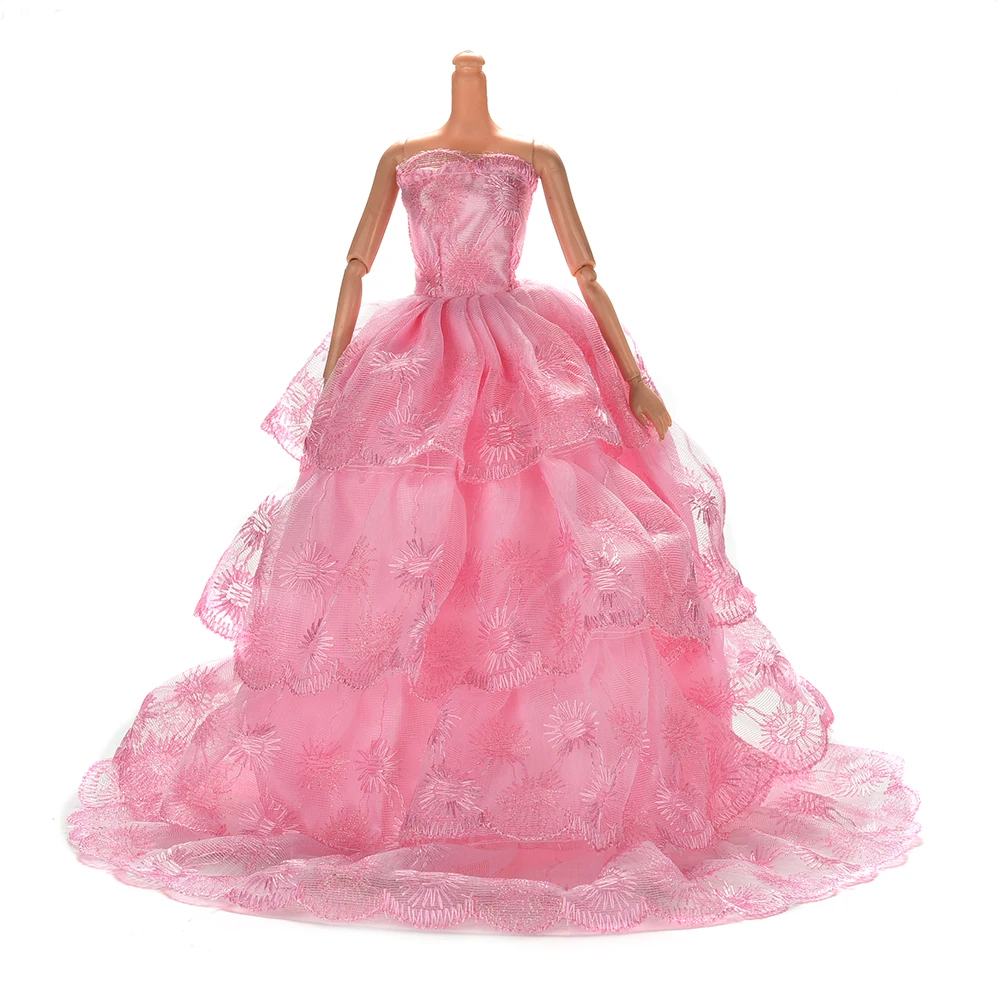 Многоуровневое вечернее платье принцессы ручной работы для куклы; элегантное кружевное многослойное свадебное платье; роскошное Кукольное платье