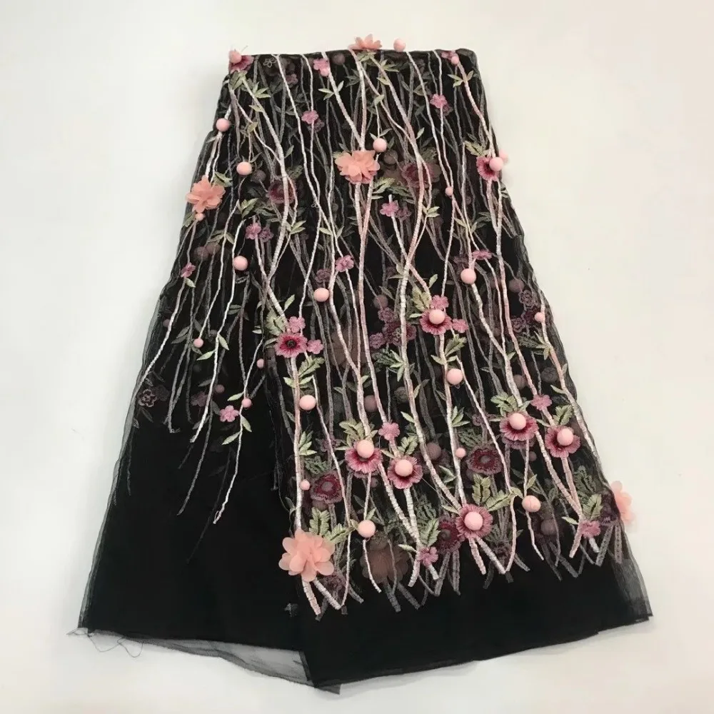 

Wholesale New high quality African lace fabric with flowers for wedding dress. african cord lace fabric