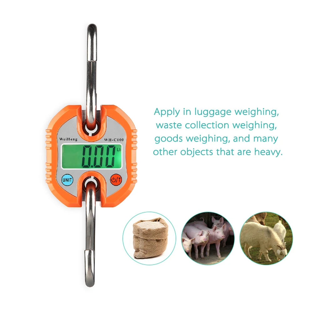 Mini Portable Electronic Scale Digital Scale Zero Tracking  Tare Function 150kg Double-range Digital Hanging Scale