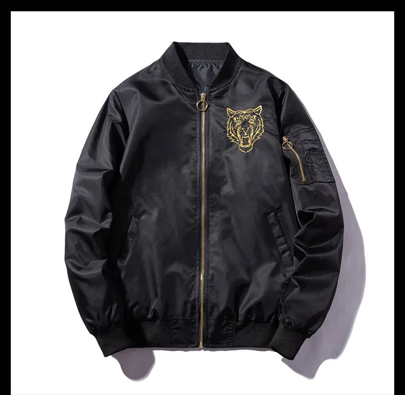 

New 2019 Men Rib Embroidered tiger Ma1 Air Force Pilot Fashion couple Baseball Coats & Jackets Abstract digital coat Motor #L7