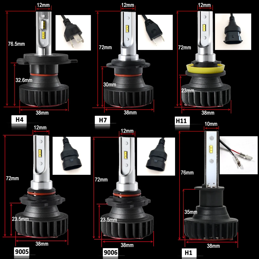 Тип СВЕТОДИОДА направленного света CNSUNNYLIGHT-Мини светодиодный H11 H7 H1 с Lumi светодиодный s светодиодный фар автомобиля H4 лампы 12000LM 72 Вт/заданная величина 9005 лампада 9006 H8 помощи при парковке лампа