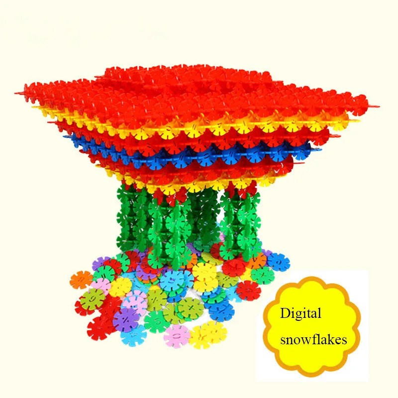 

400 Pcs 3D Thicken Puzzle Jigsaw Plastic Snowflake Building Building Model Puzzle Educational Intelligence Toys For Kids
