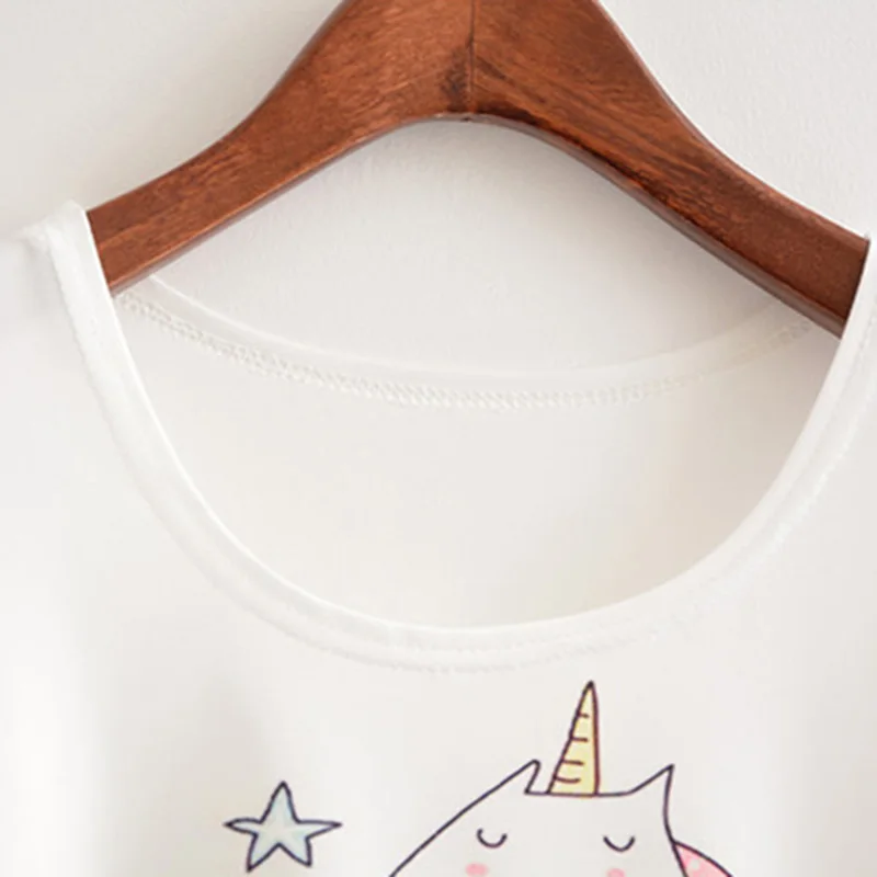 MITTELMEER голый мидриф безрукавки для женщин harajuk вырез лодочкой Топ без рукавов мультфильм Единорог майки летняя футболка для женщин