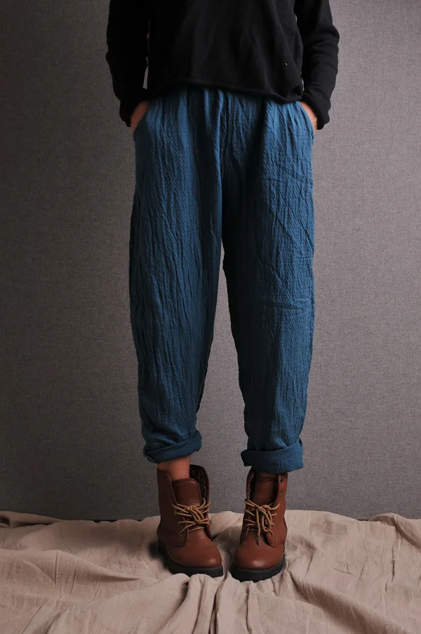 

2016 Spring Original Design Women's Wide Leg Pants Linen Harmen Pants Female Stylish Pant Female Ladies' Capris 16470