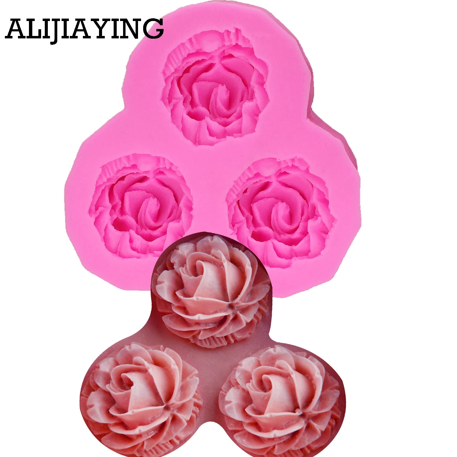 

M0642 3D Rose Flower Silicone Mold Fondant Gift Decorating Chocolate Cookie Soap Fimo Polymer Clay Resin baking molds