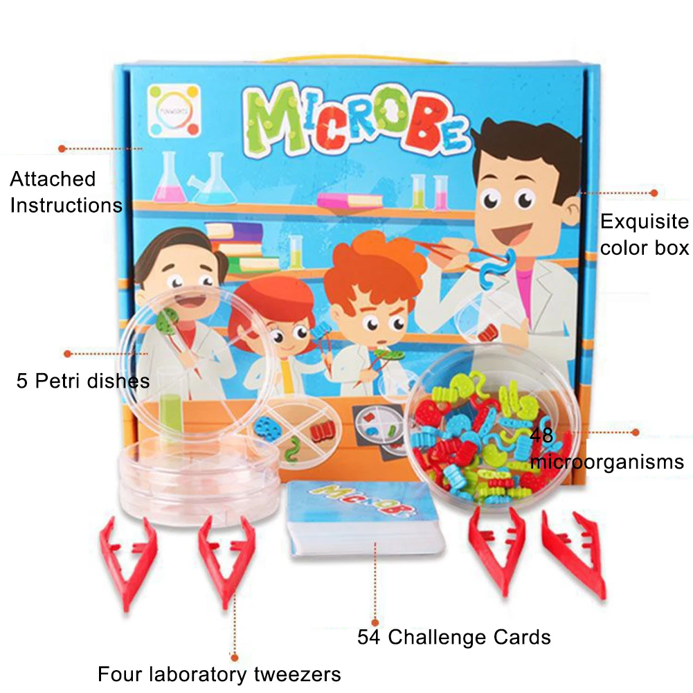  Kids Pretend Play Science Microbes Lab Experiment Education Toy Teaching Aids set - 33060303379