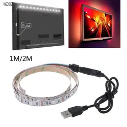 DC В 5 в USB 30 светодио дный led/m 5050 RGB Нескользящие гибкие светодиодные ленты свет ТВ сзади Освещение + 24 ключ дистанционного