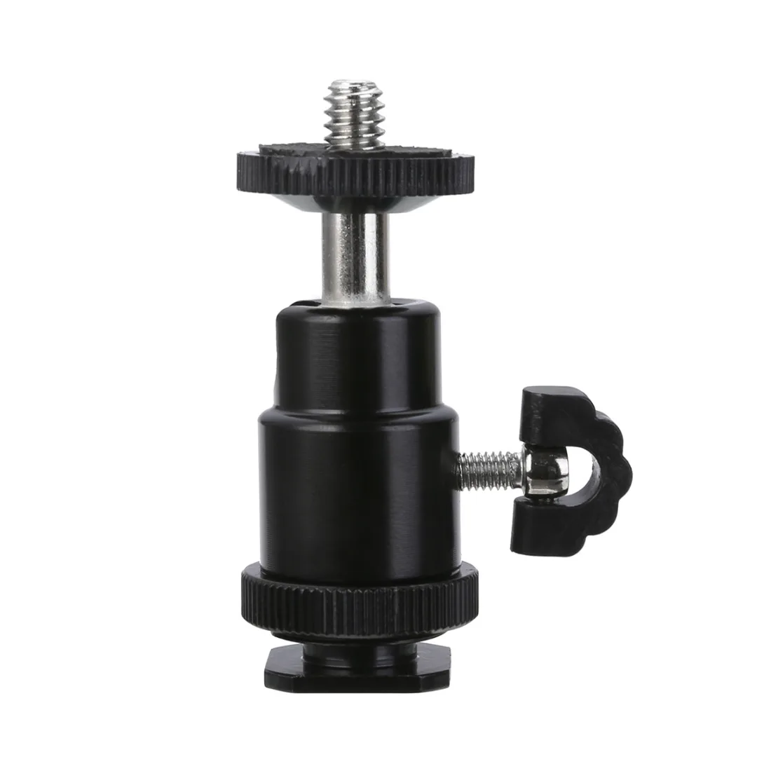 New Arrival 1pc 360 Swivel Ball Head Hot Shoe Adapter Mount With Phone Clip Holder for DSLR Camera Cell Phone