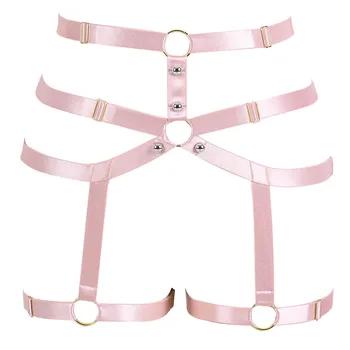 

Garter Belt Sexy Body Harness Bra See Through Strappy Cage Crop Top Breast Belts Pentagram Bralette Goth Punk Plus Size Festival