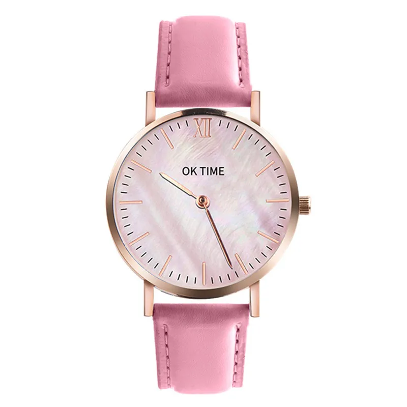 Новое поступление Простые Модные женские часы Женские кварцевые наручные часы женские часы OKTIME Популярные брендовые белые женские кожаные часы A4
